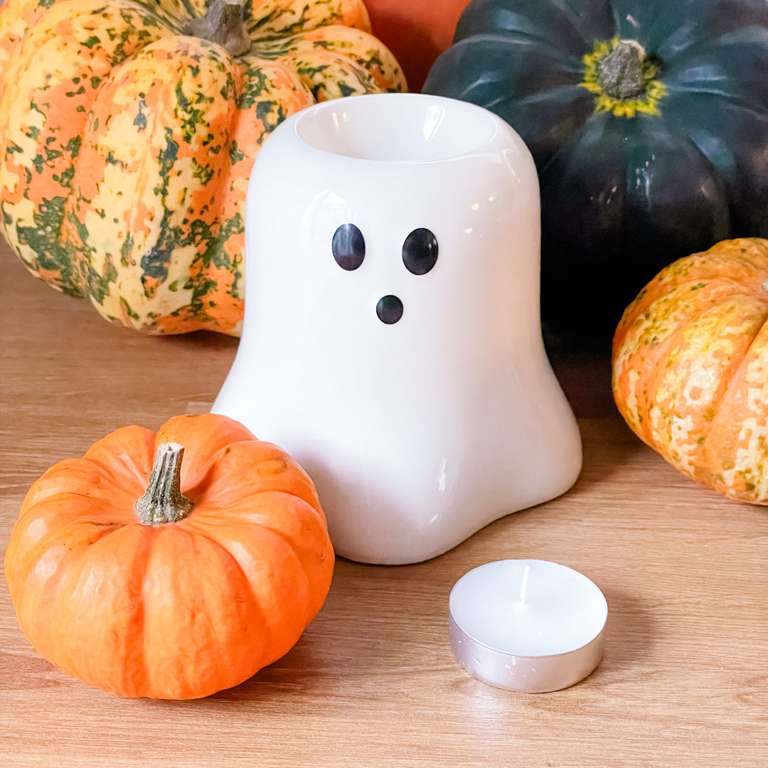 Ghosty (Spooky Season) Wax Melt Burner &amp; 1 free wax melt bar &amp; tealights (Copy)