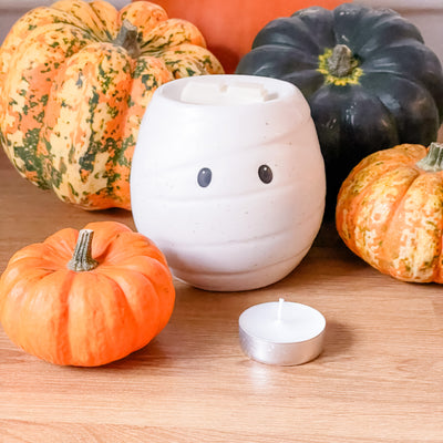 Mummy (Spooky Season) Wax Melt Burner & 1 free wax melt bar & tealights